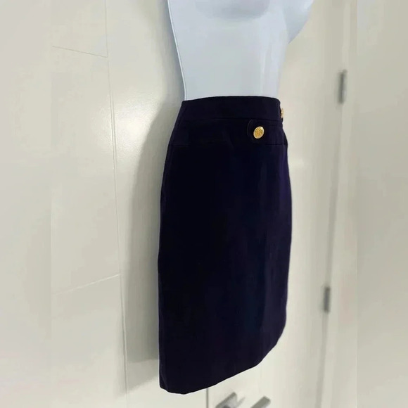 Celine Paris/ FROM ⭐️ HOLLYWOOD⭐️Vintage/midi skirt/wool/Gold buttons/ French 40 - Picture 5 of 16